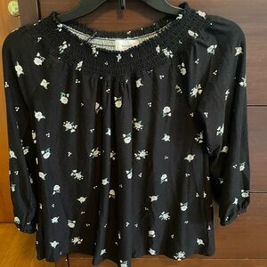 Old Navy Black Floral Blouse